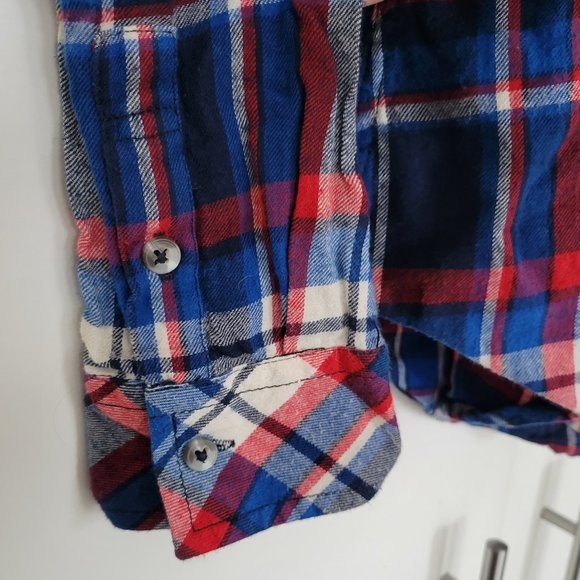 Kavu Plaid Flannel Long Sleeve Shirt - Medium - Blue/red/white - Picture 8 of 10